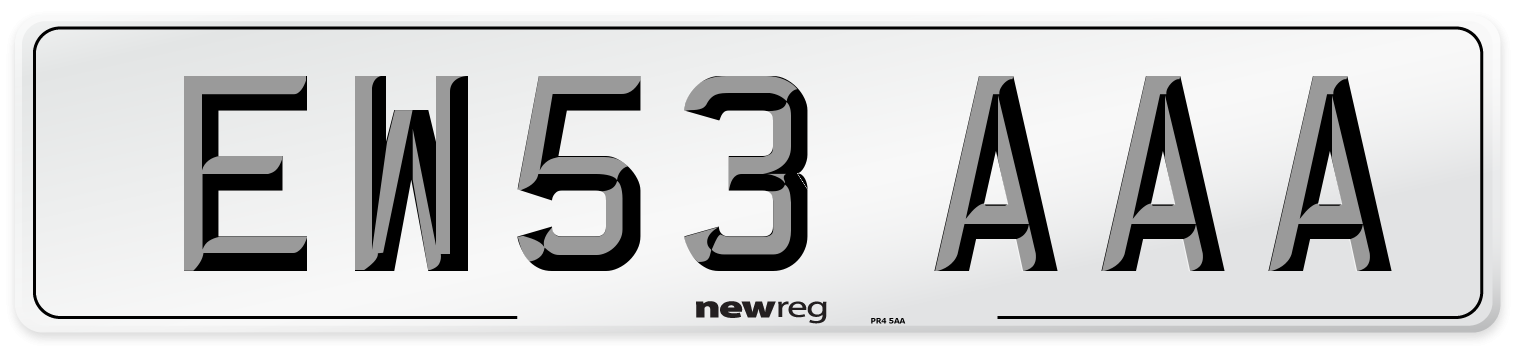 EW53 AAA Number Plate from New Reg